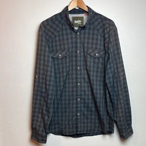 Howler‎ Brothers Men’s Medium Harker's Flannel Long Sleeve Plaid Shirt Blue